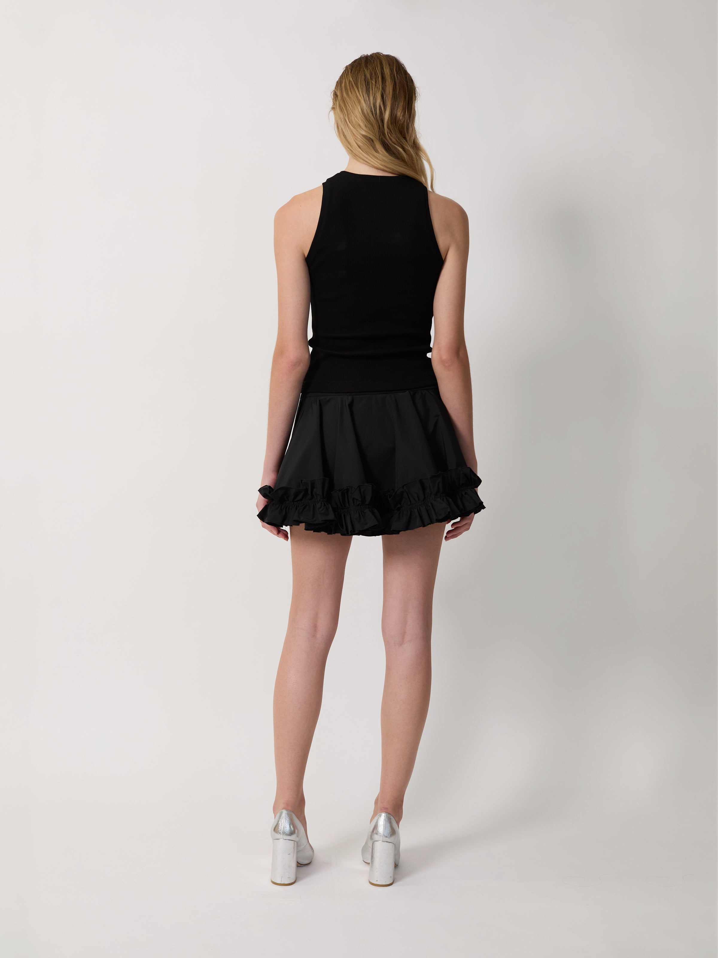 The Camille flower tank in black