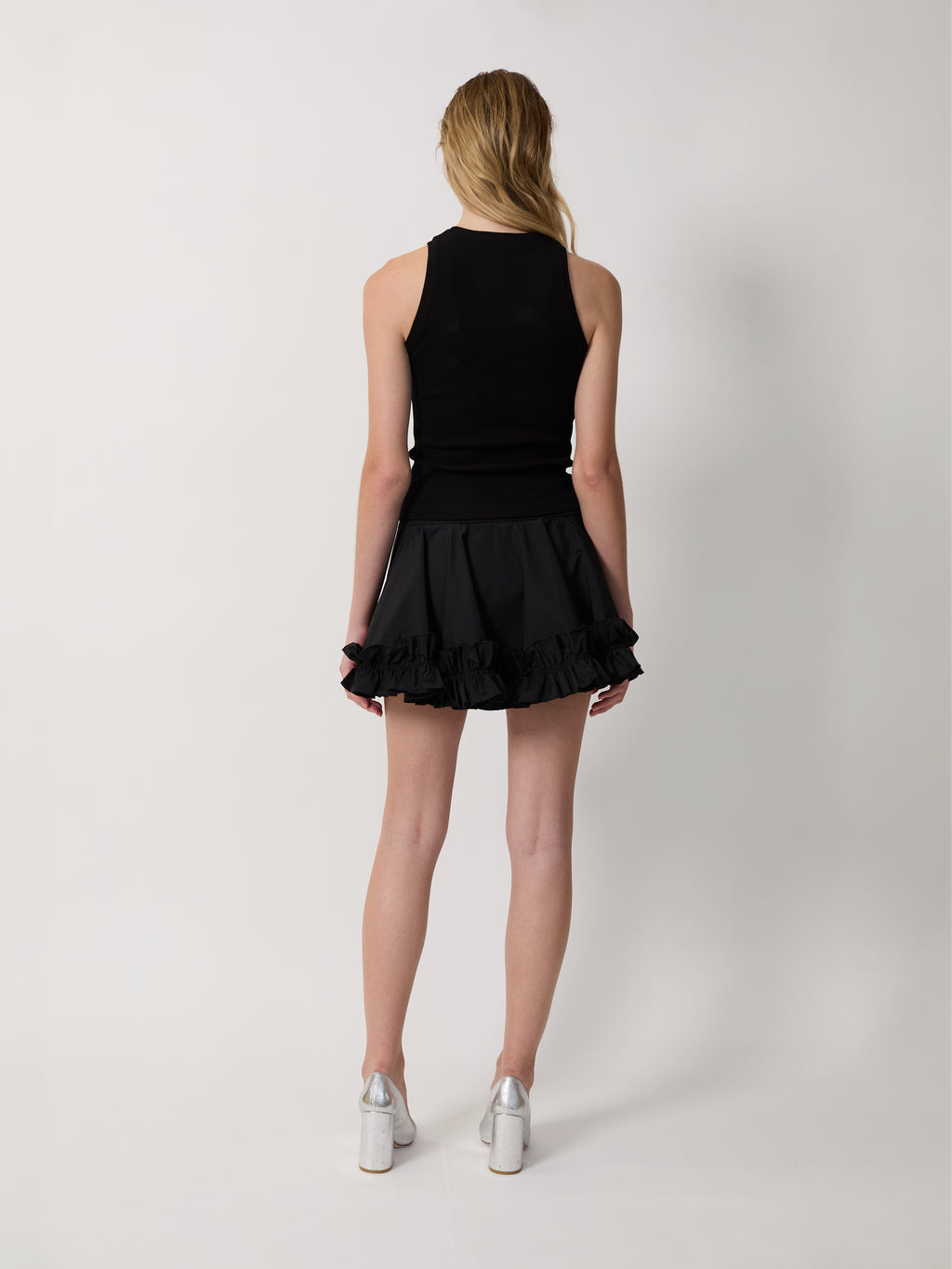 The Kirsten skorts in black tech taffeta