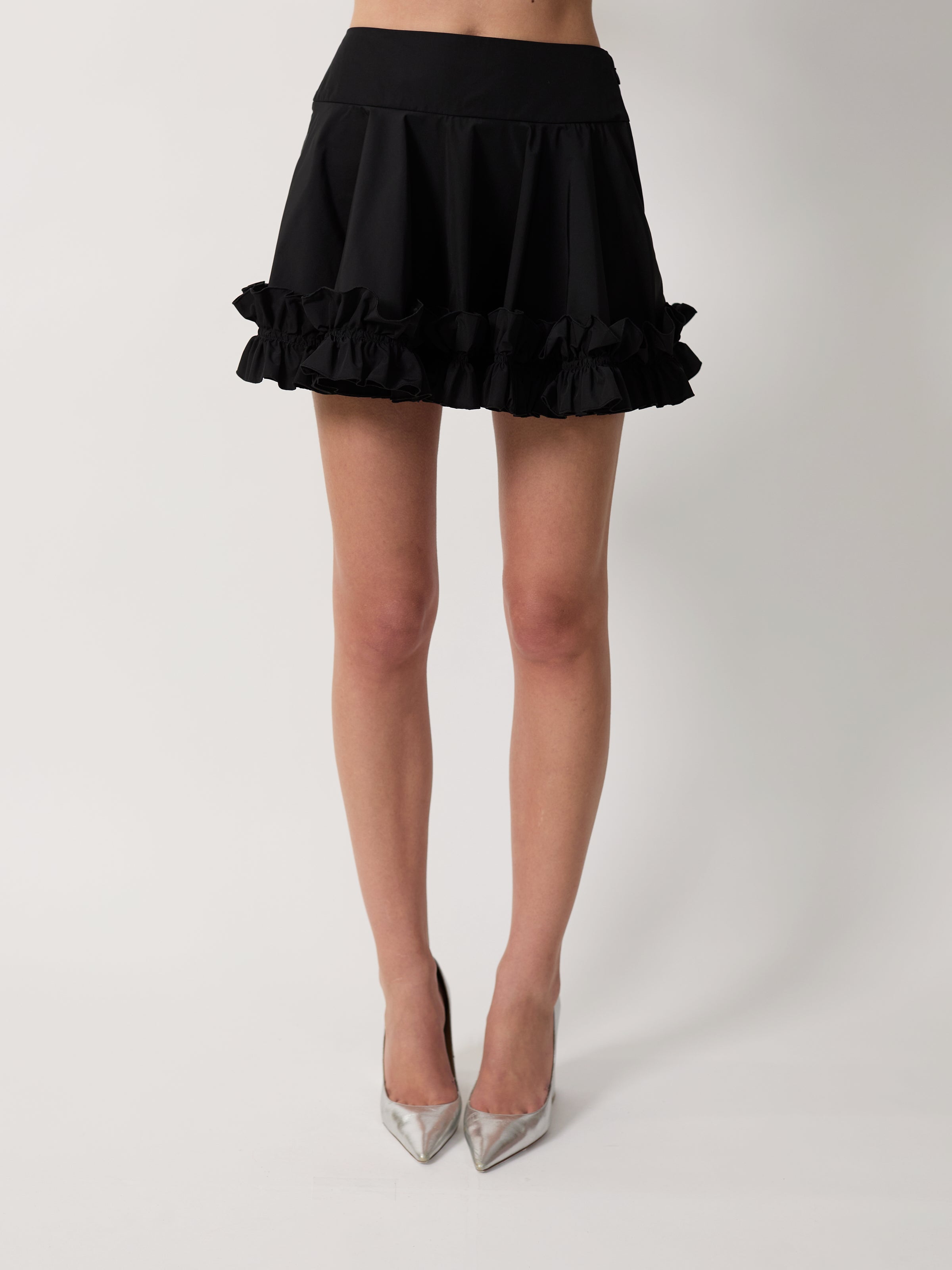 The Kirsten skorts in black tech taffeta