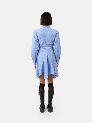 The Deena dress in sky blue stripe