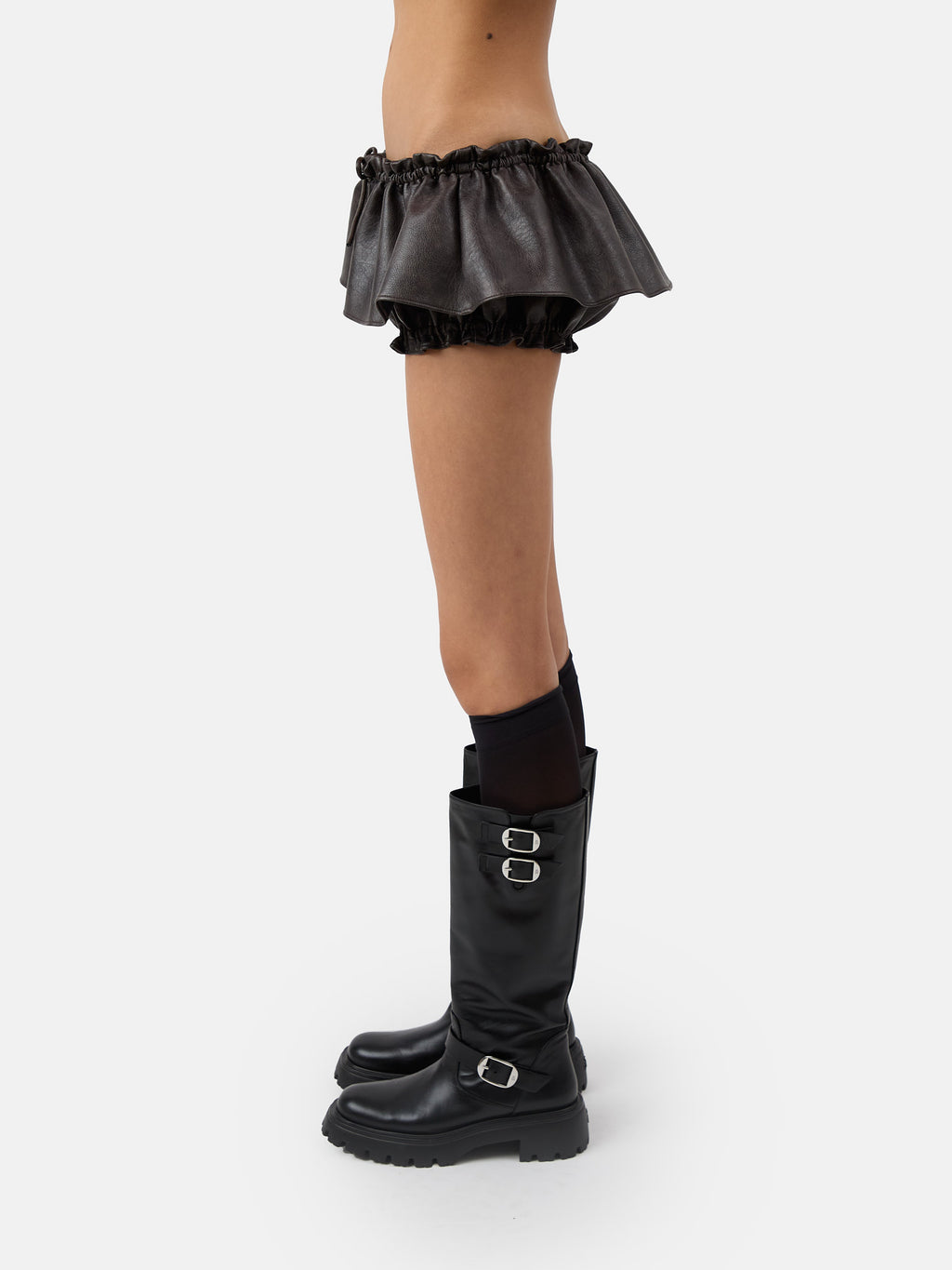 The Aja bloomer skirt in vegan leather