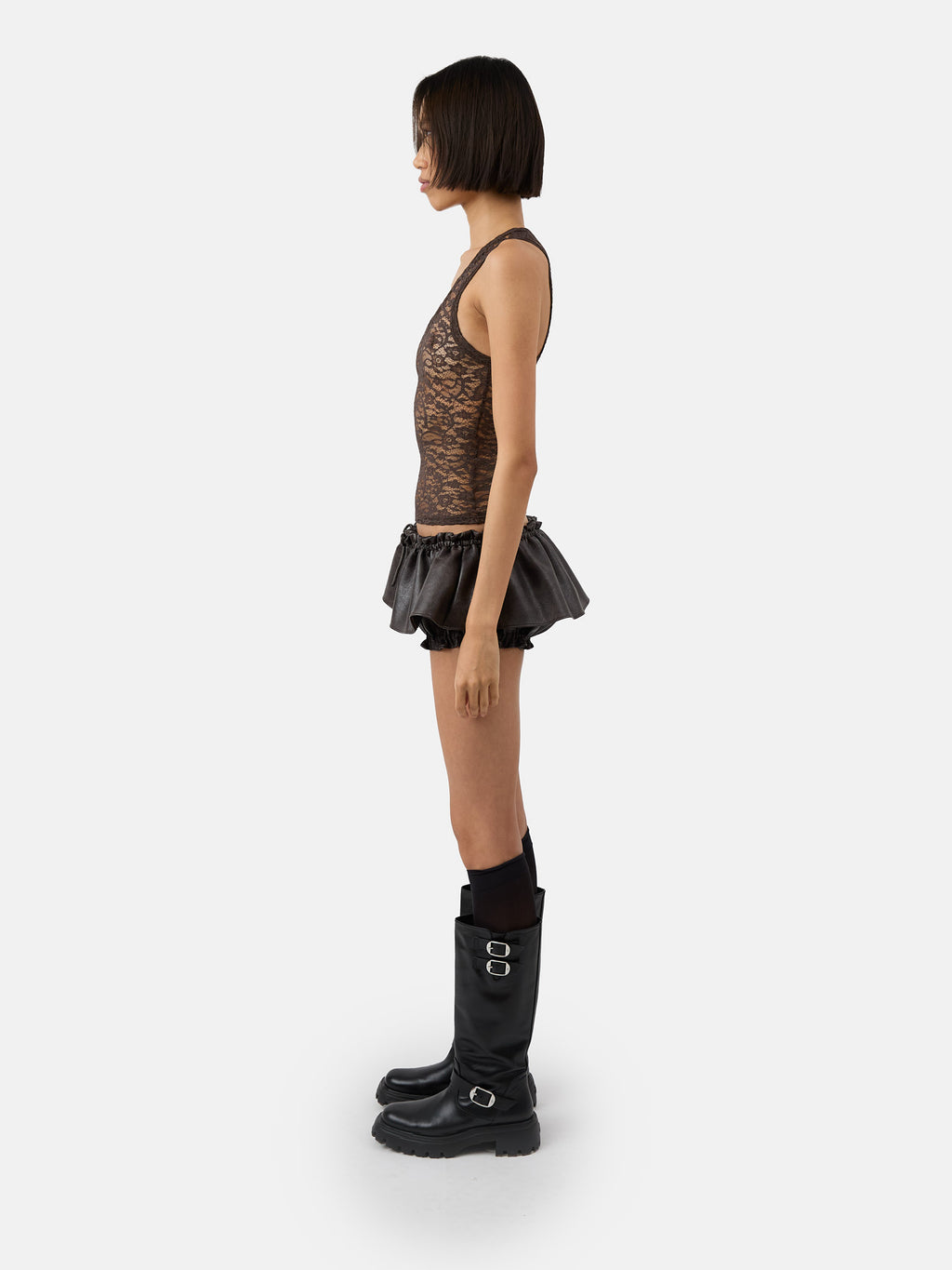 The Aja bloomer skirt in vegan leather