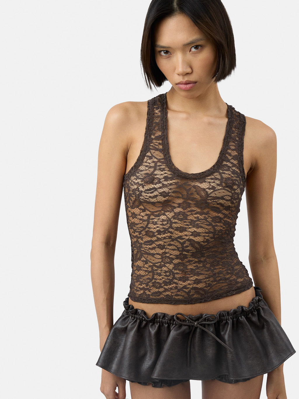 The Aja bloomer skirt in vegan leather