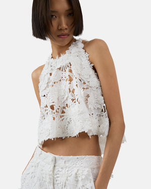 The Lola top in white lace