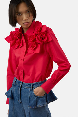 The Flor Shirt in red