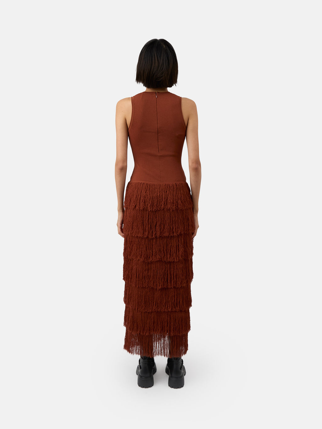 The Donzetta dress in terracotta