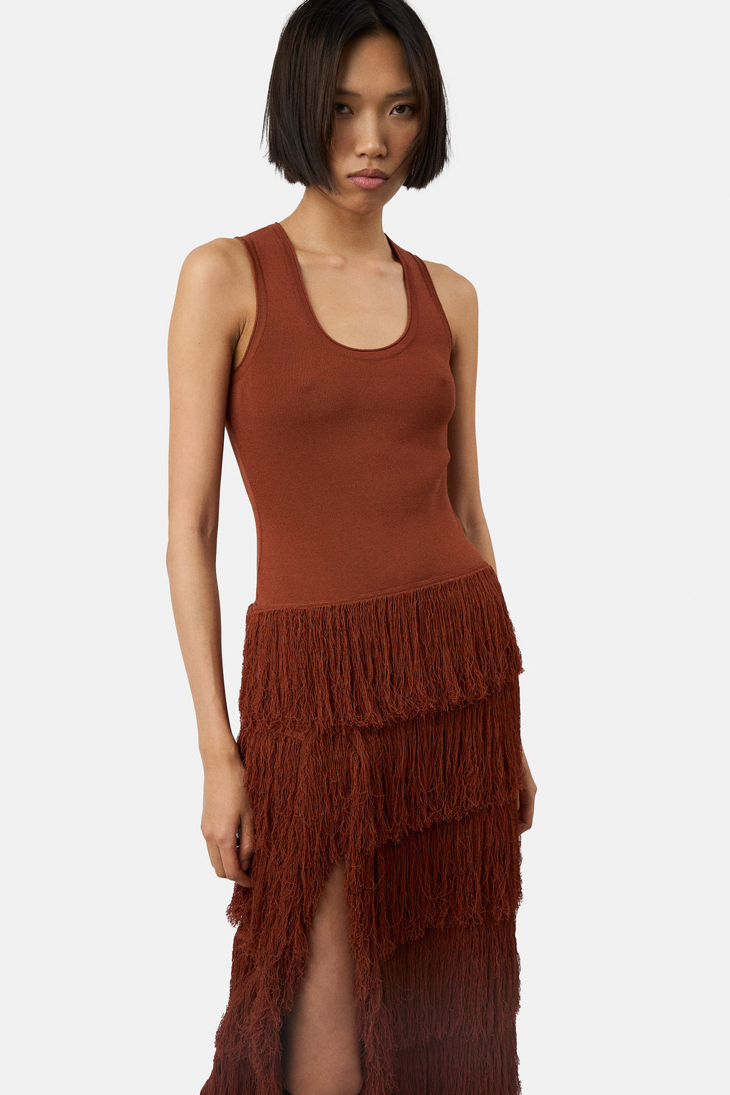 The Donzetta dress in terracotta