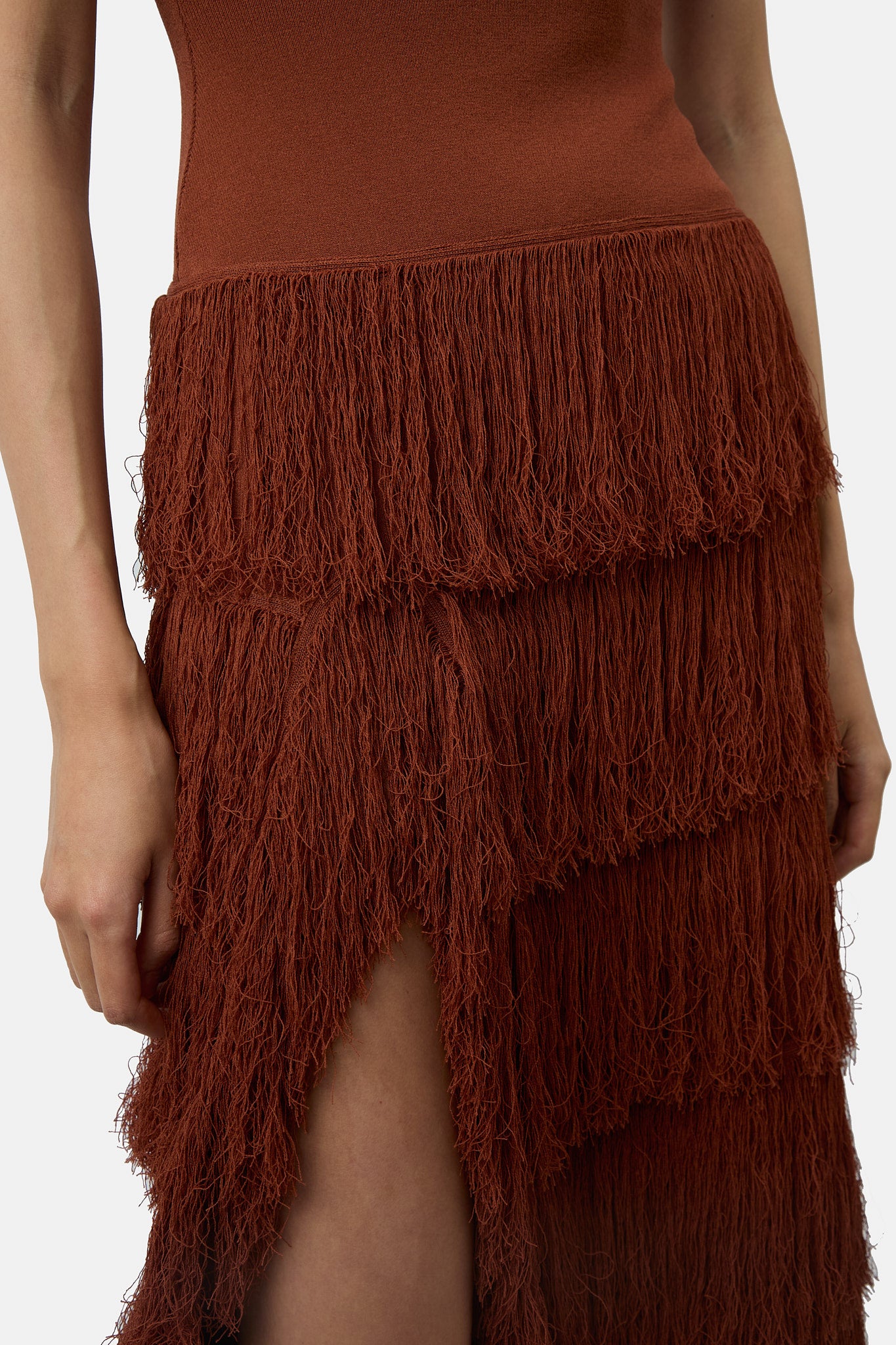 The Donzetta dress in terracotta