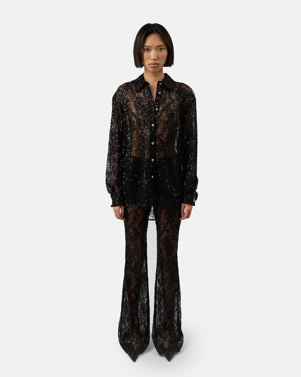 Cara embroidered lace shirt