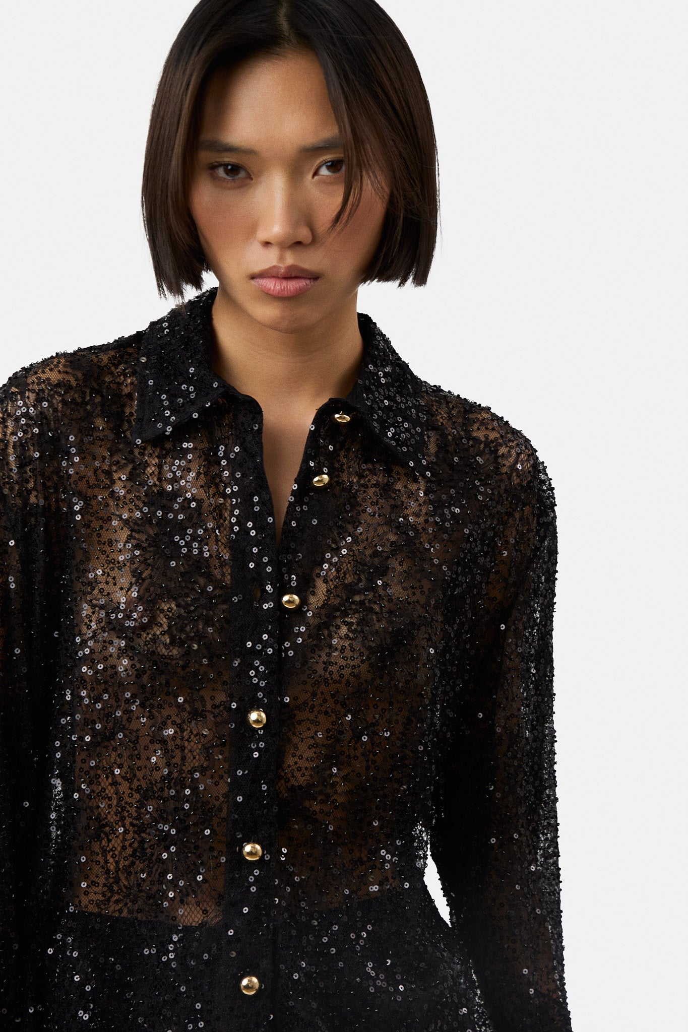 Cara embroidered lace shirt