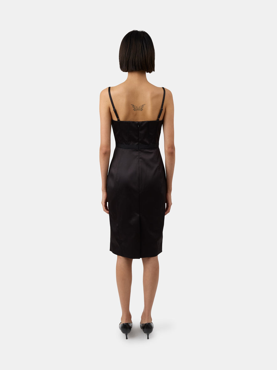 Carmen crystal bustier lace midi dress
