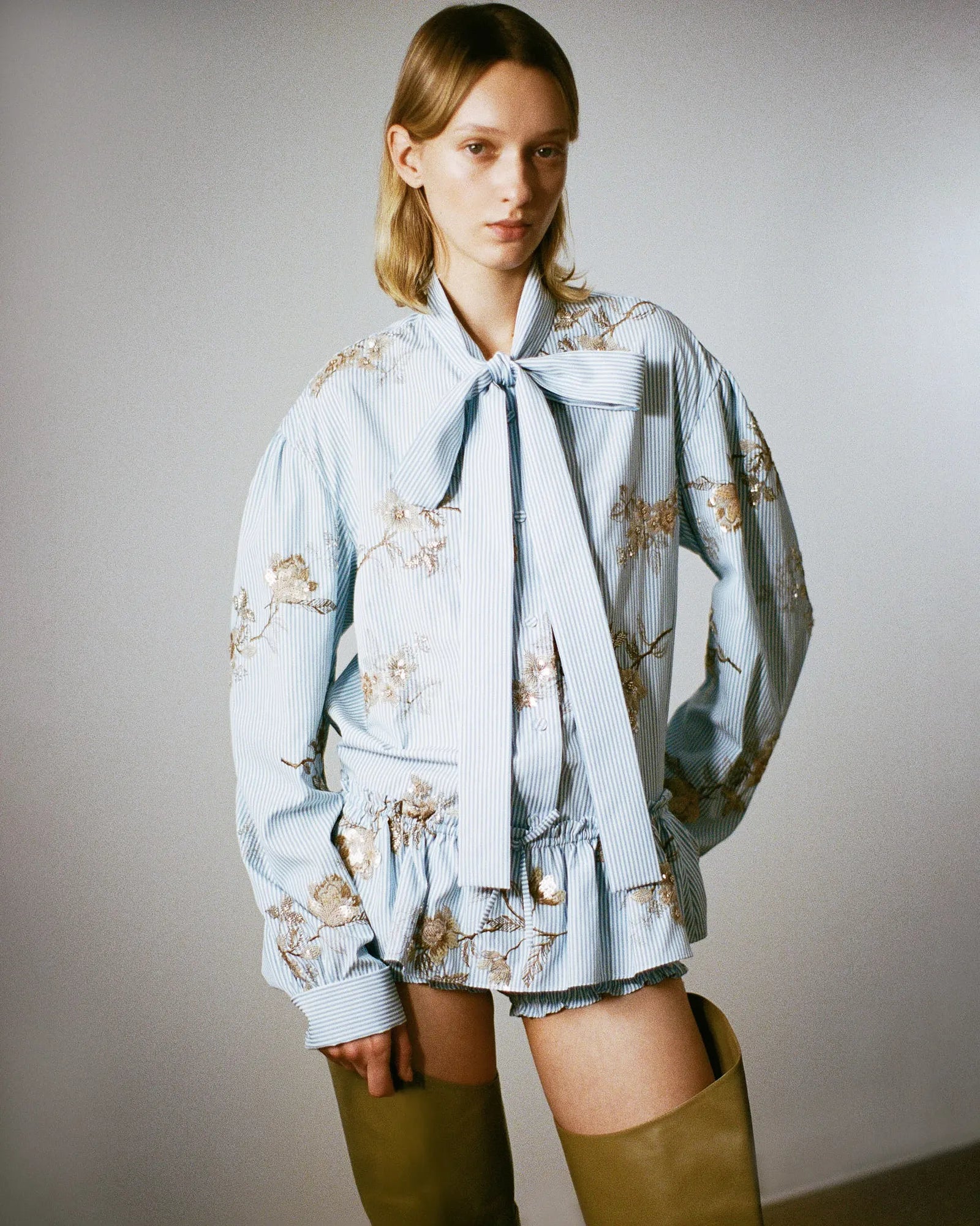 The Aja bloomer skirt in embroidered poplin