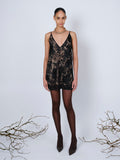 The Aubrey slip dress in embroidered lace