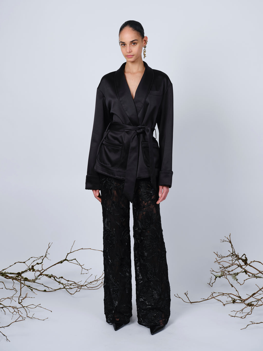 The Hanne jacket in black satin