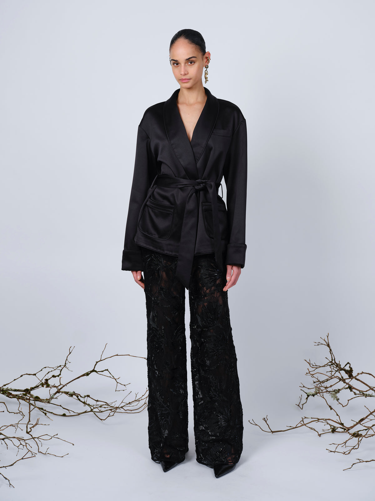 The Hanne jacket in black satin