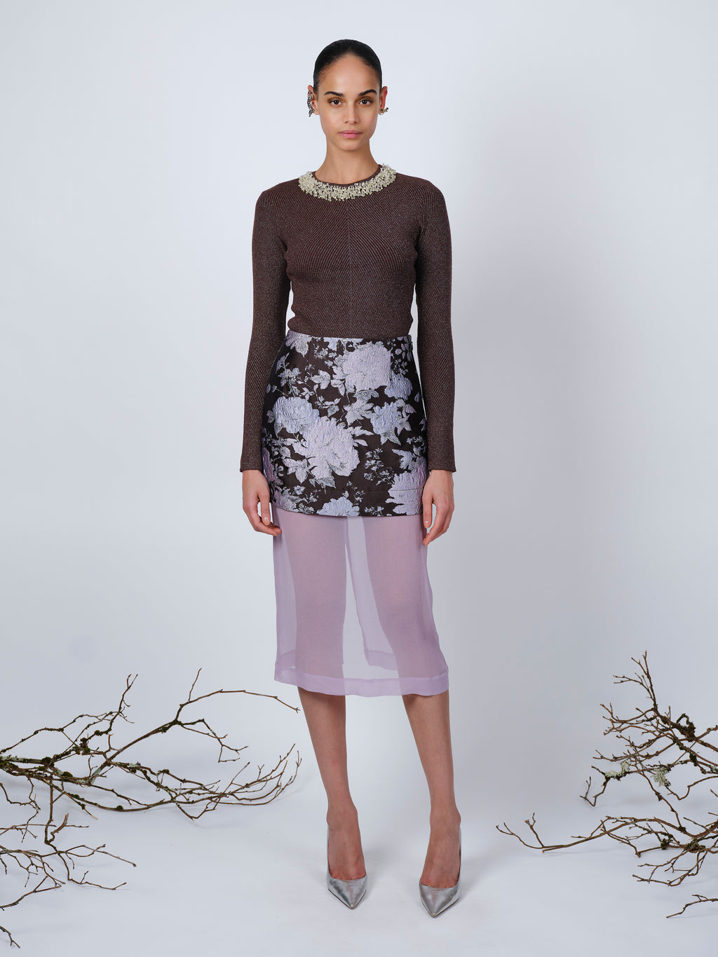 The Helena top in brown