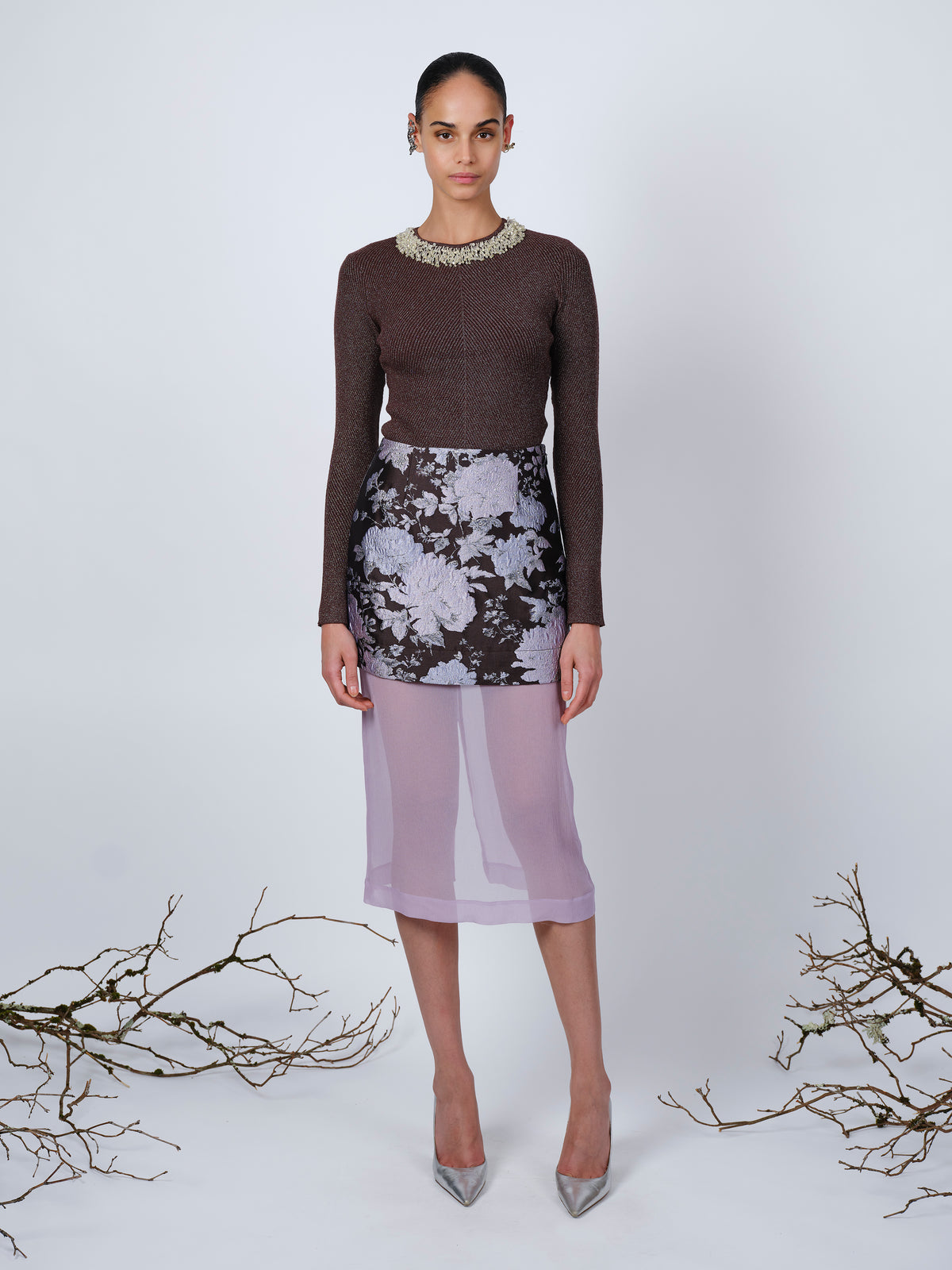 The Helena top in brown