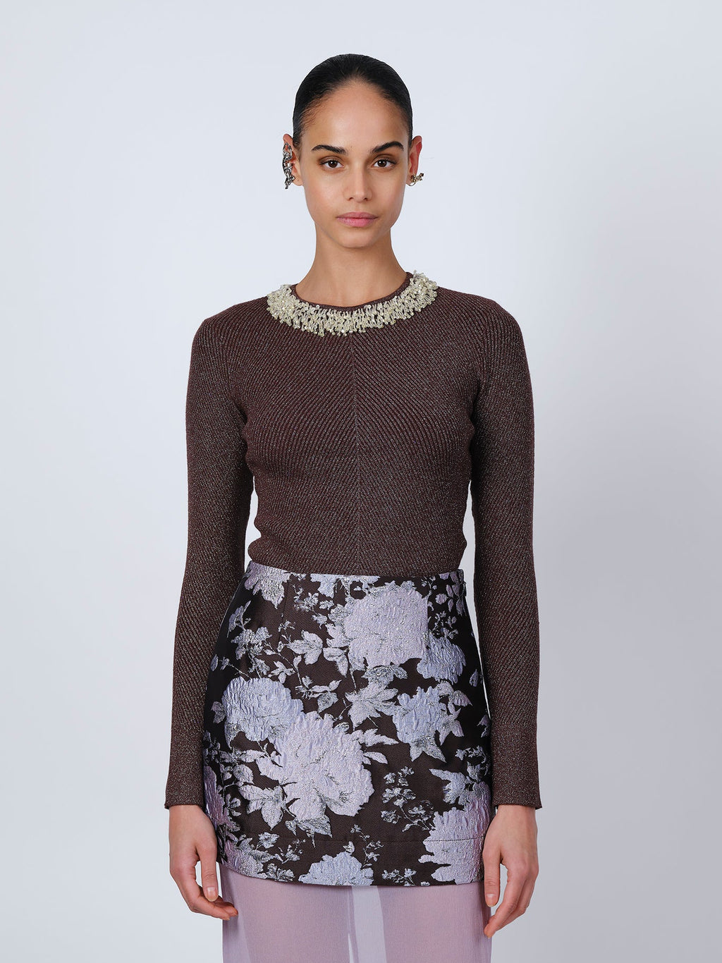 The Helena top in brown