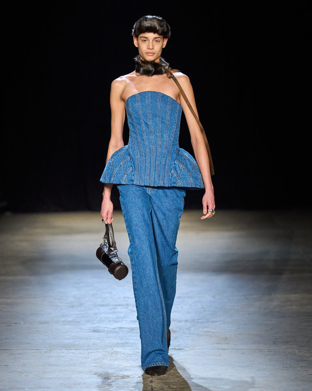 The Emmi corset top in blue denim (coming soon)