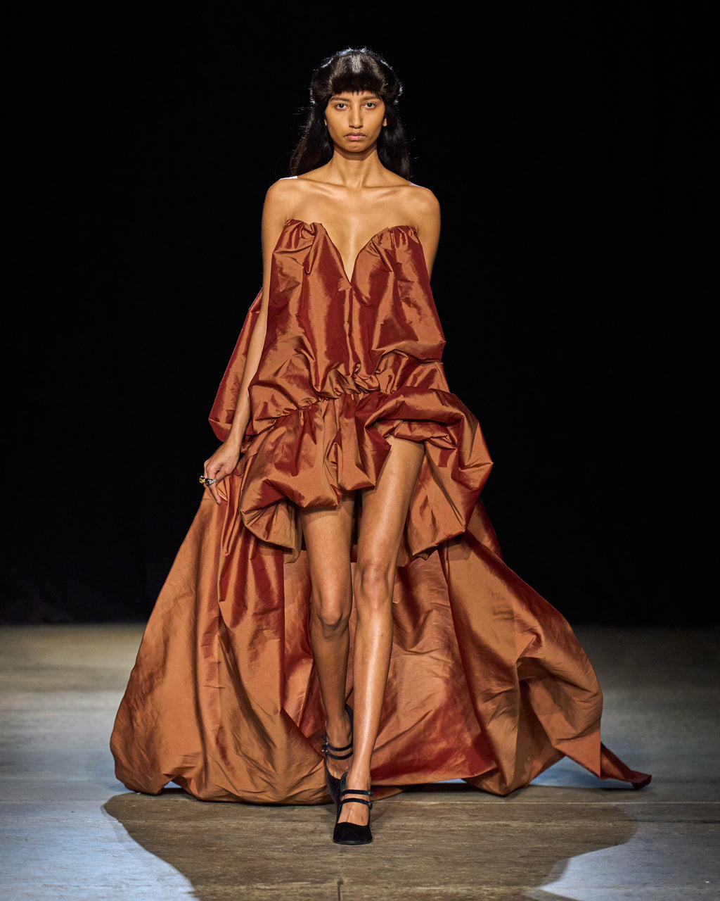 The Arlene gown in terracotta