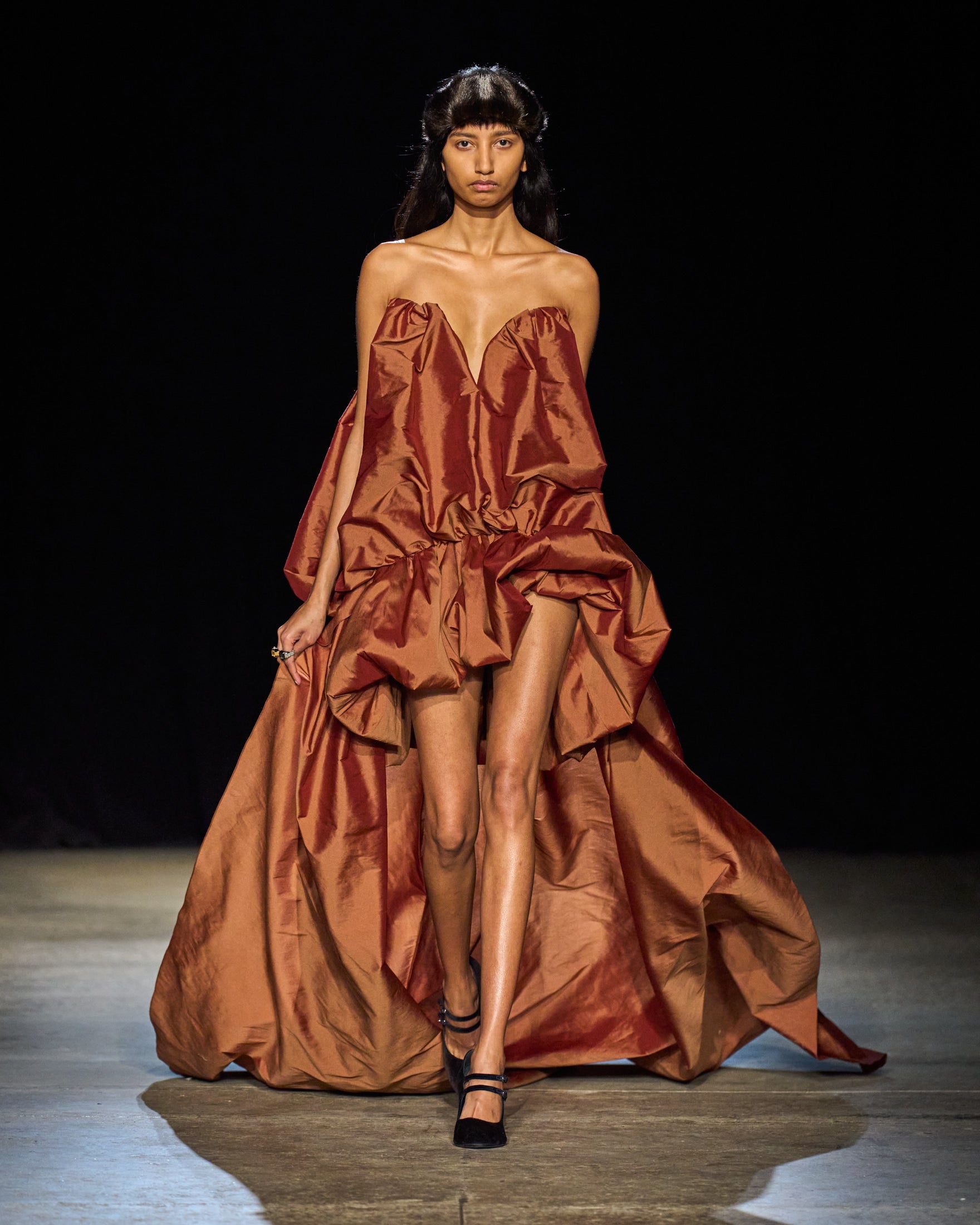 The Arlene gown in terracotta