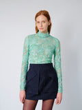 The Freja top in beaded mint lace