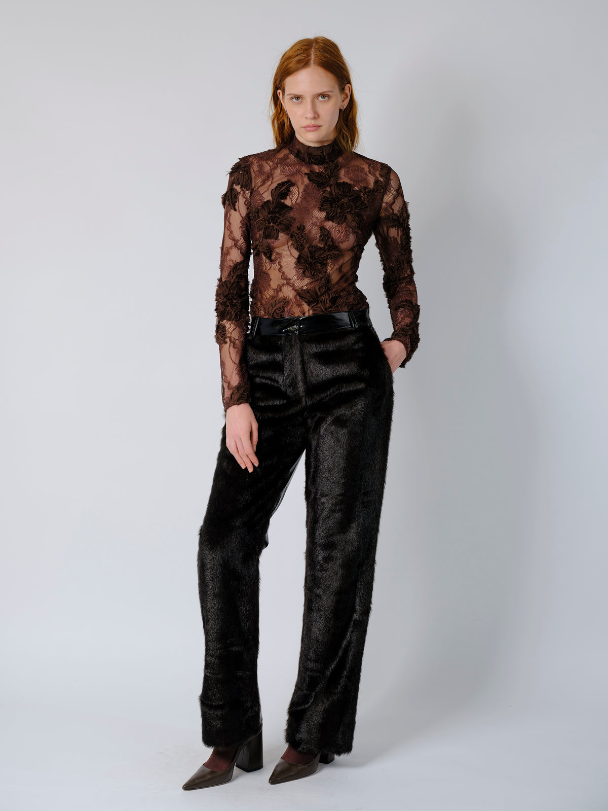 The Barberini pants in faux mink