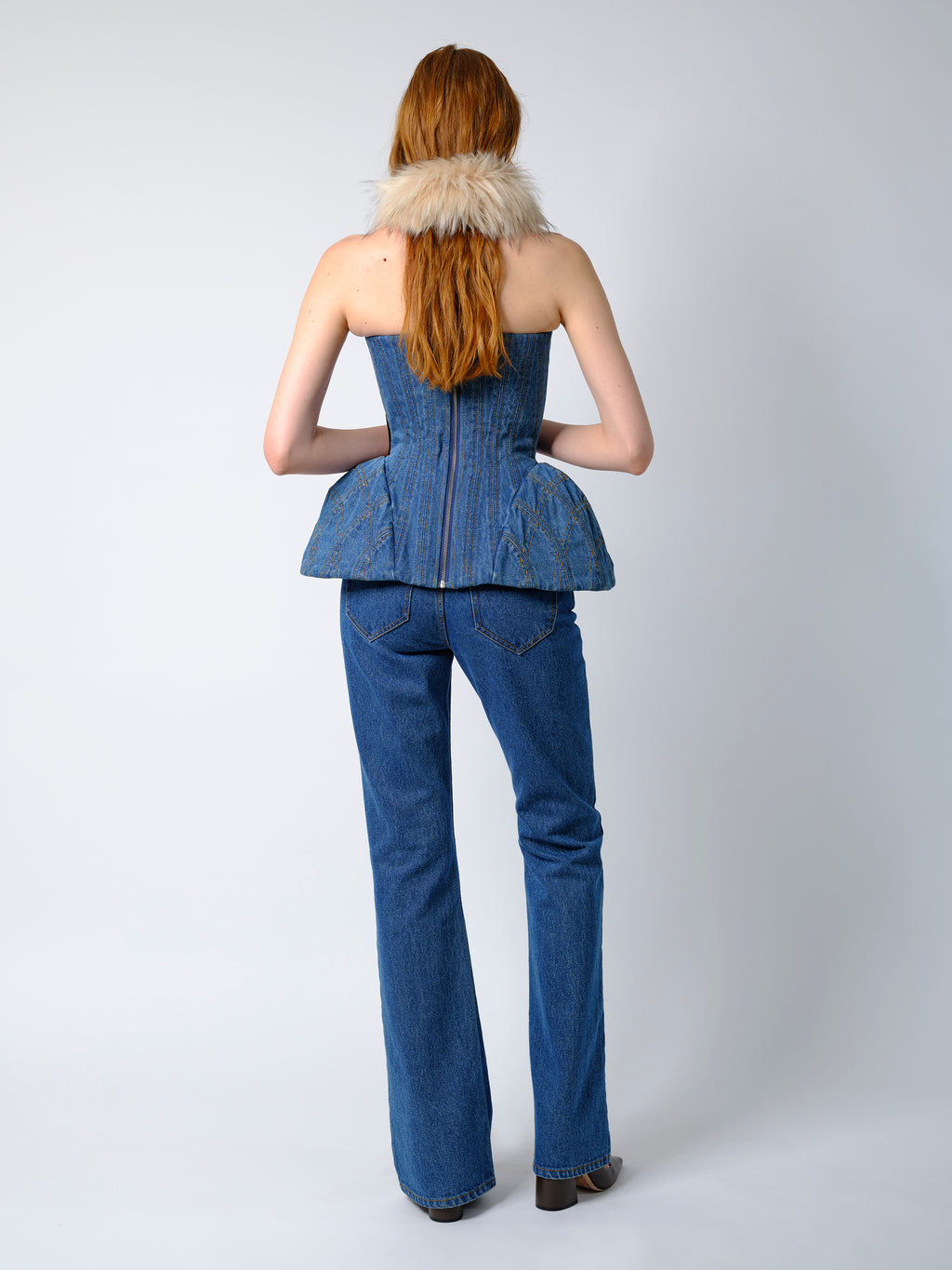 The Emmi corset top in blue denim (coming soon)