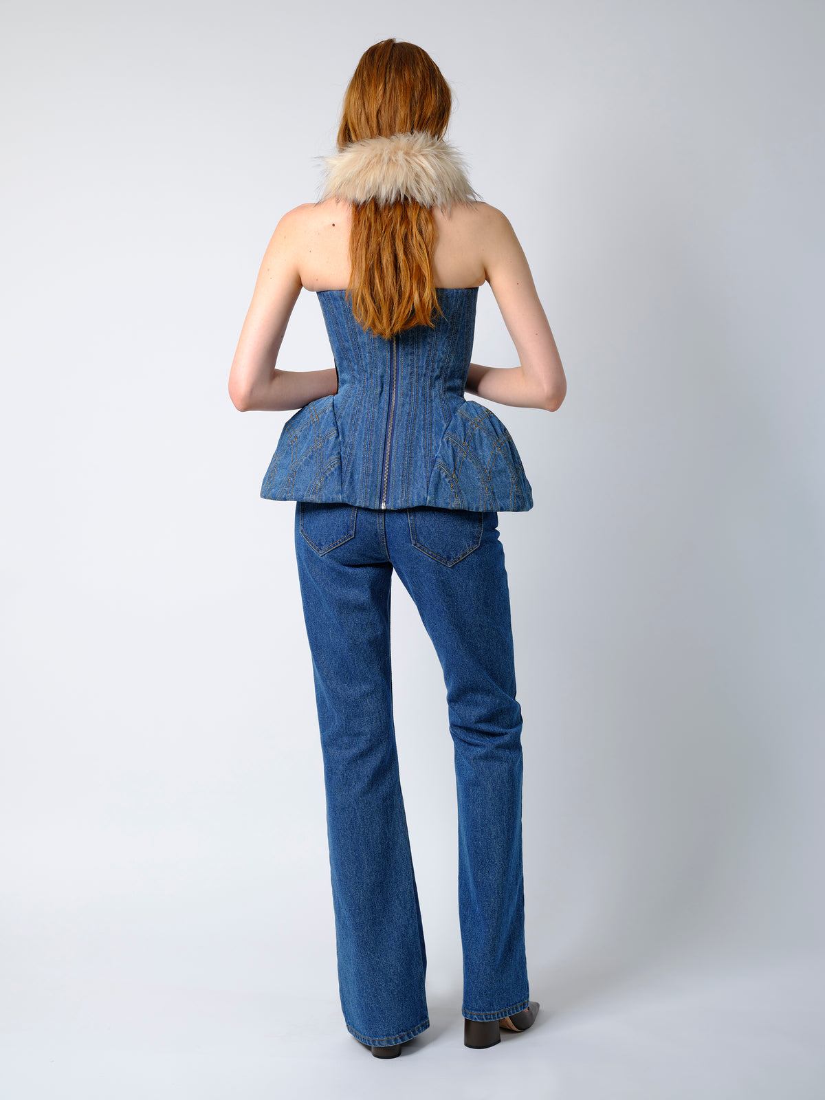 The Emmi corset top in blue denim (coming soon)