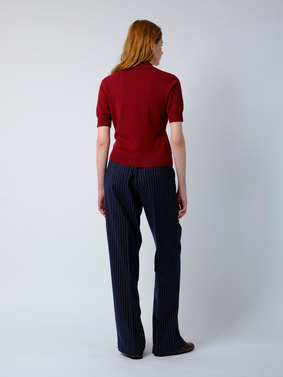 The Ailey polo in burgundy cashmere wool
