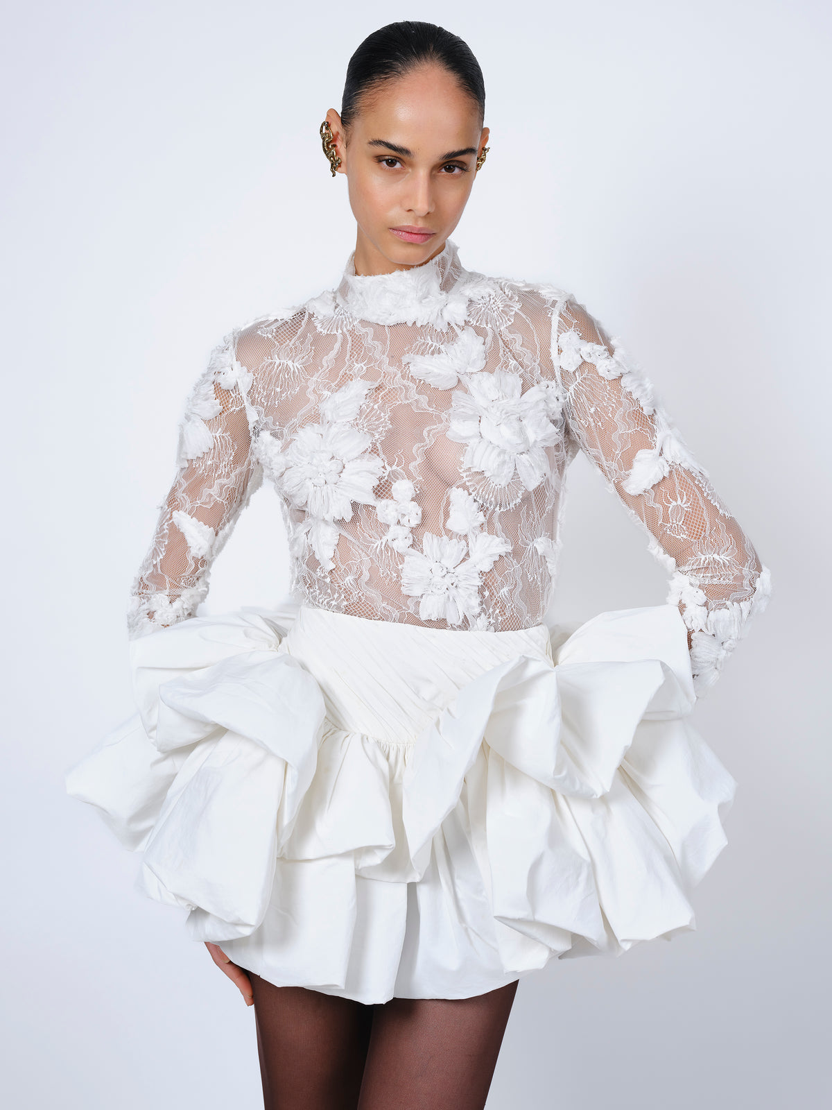 The tutu skirt in white taffeta