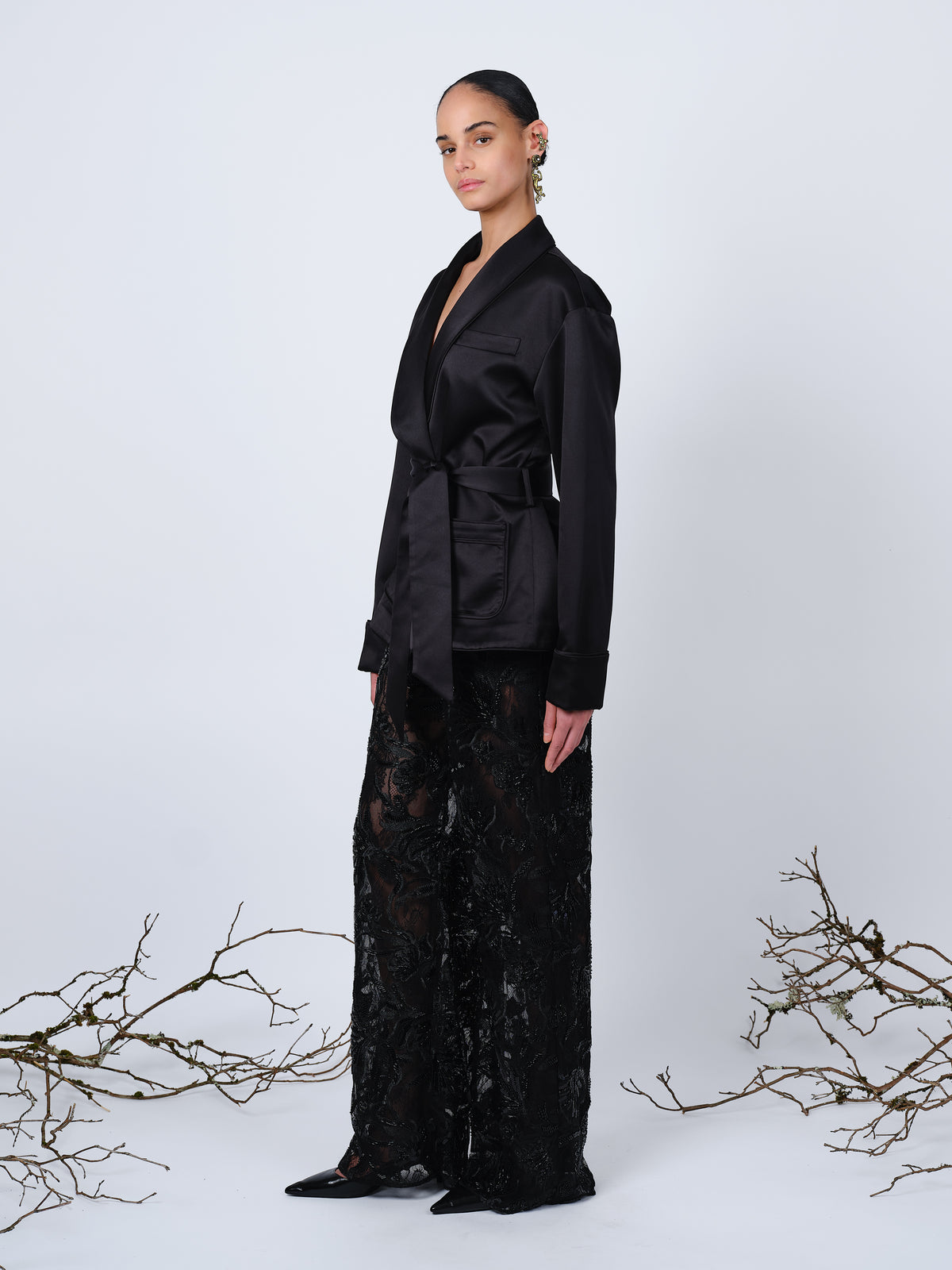 The Hanne jacket in black satin