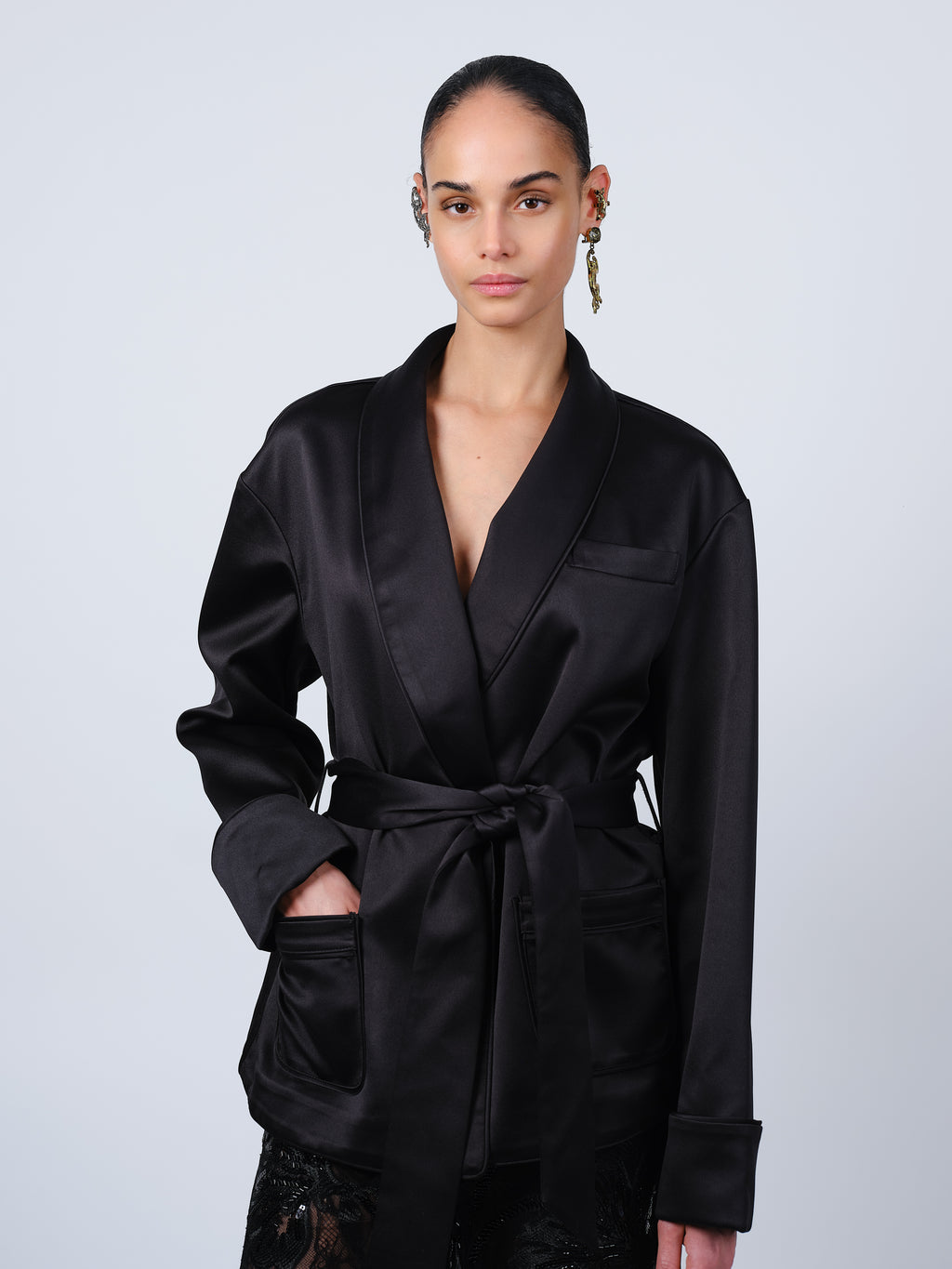 The Hanne jacket in black satin
