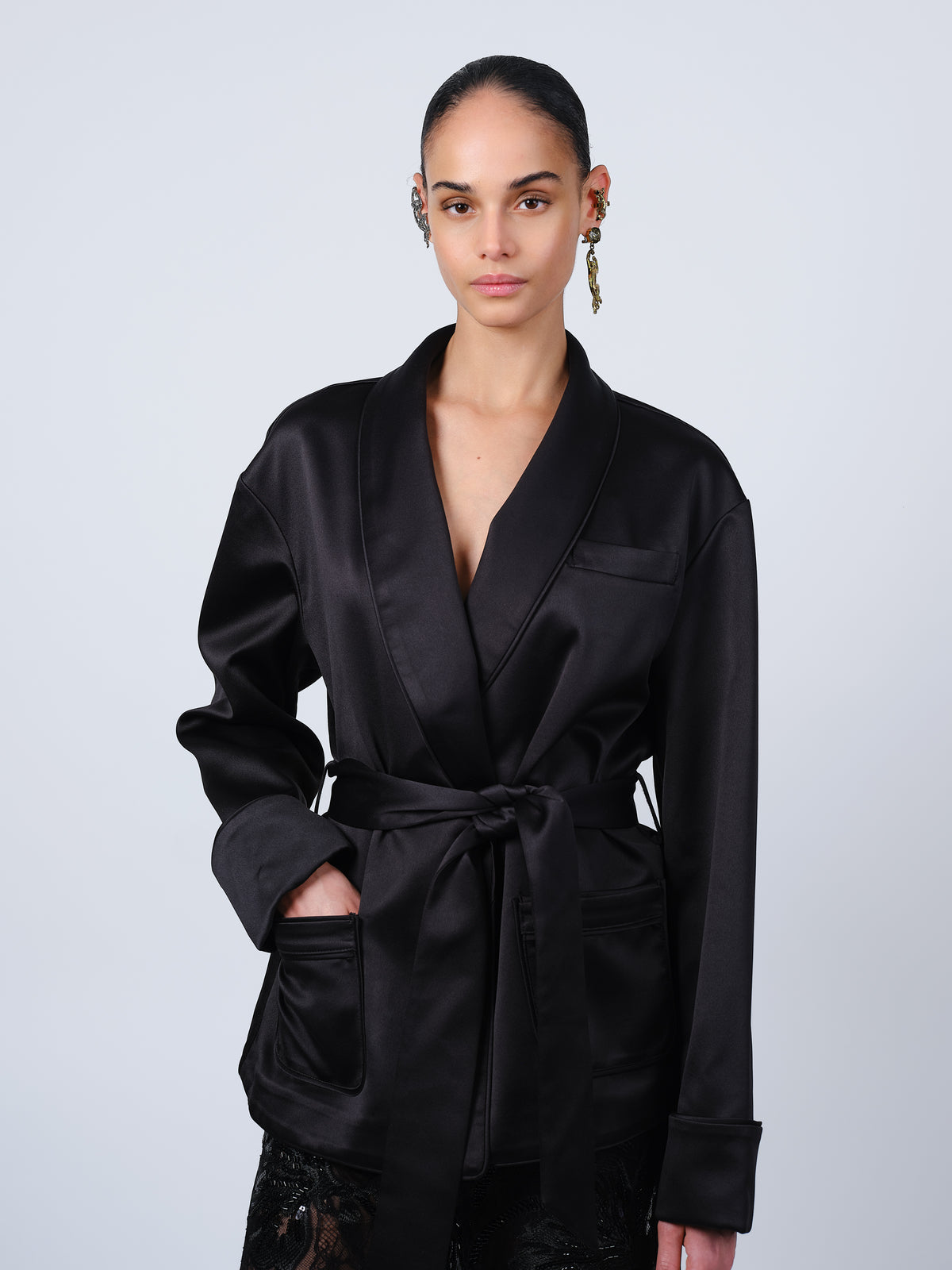 The Hanne jacket in black satin
