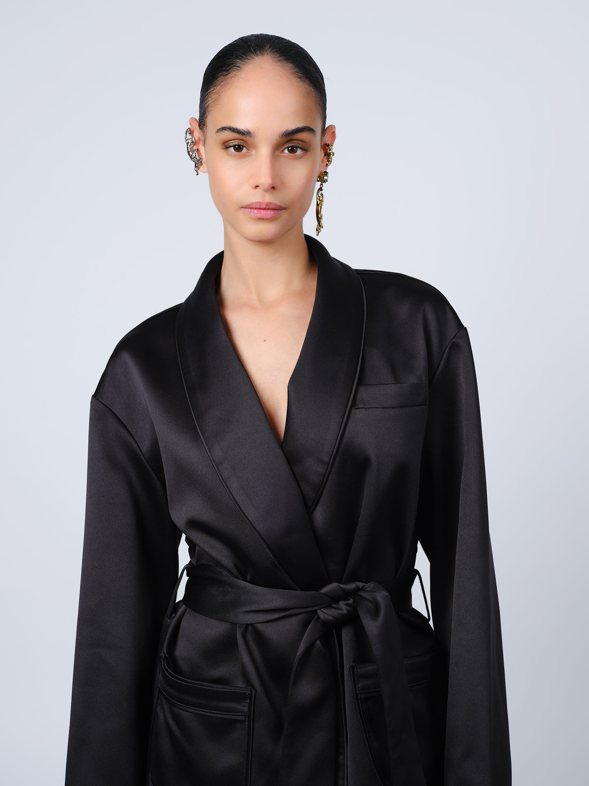 The Hanne jacket in black satin