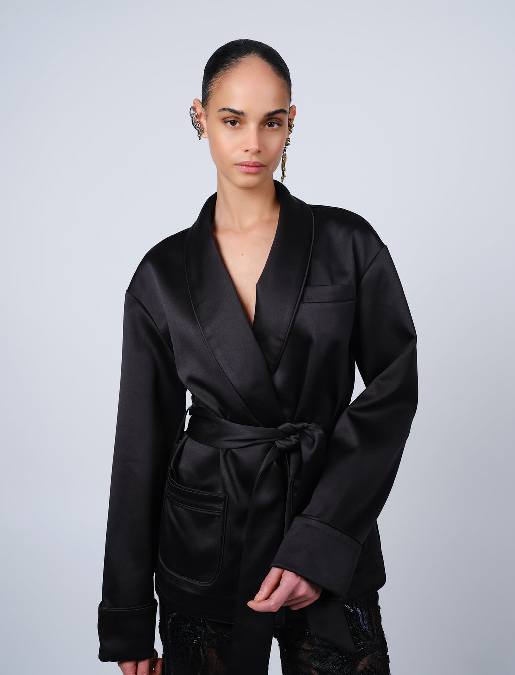 The Hanne jacket in black satin