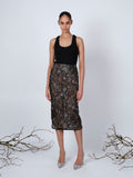 The Clarissa pencil skirt in embroidered lace