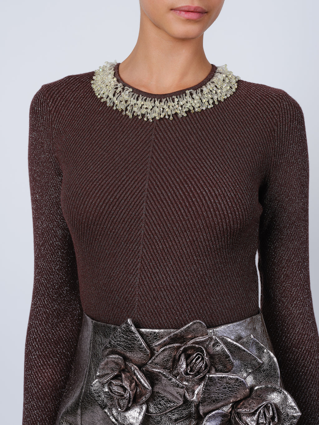 The Helena top in brown