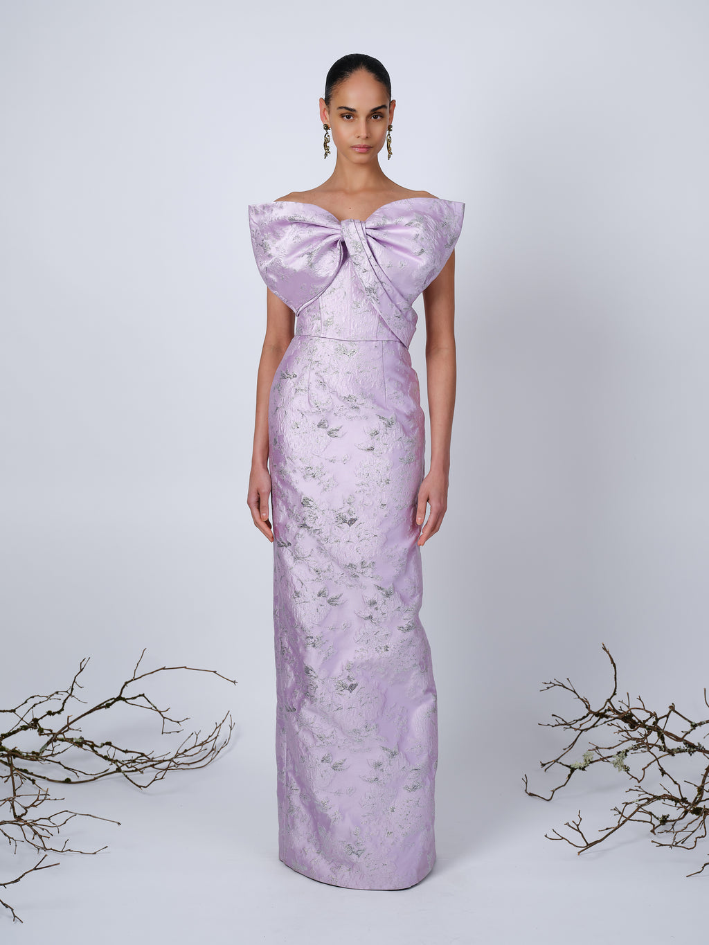 The Margot bow gown in lilac