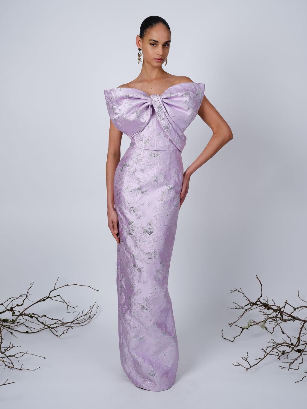 The Margot bow gown in lilac