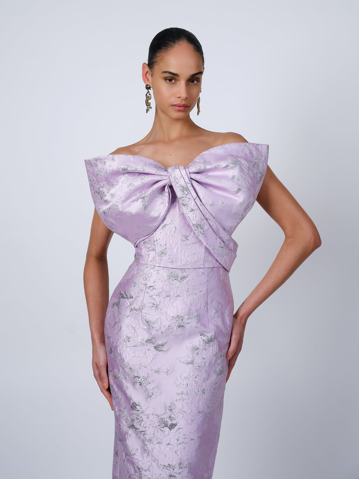 The Margot bow gown in lilac