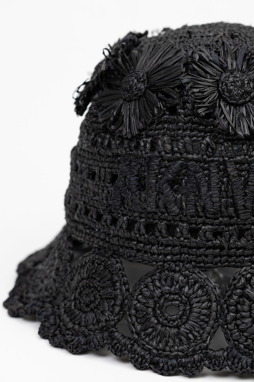 The Cass raffia bucket hat in black
