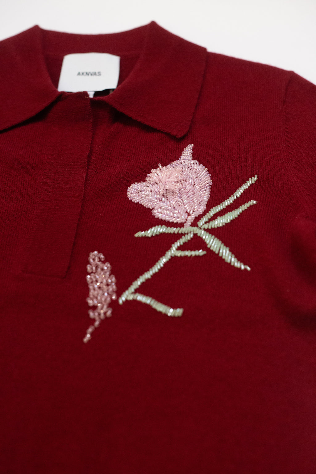 The Ailey polo in burgundy cashmere wool
