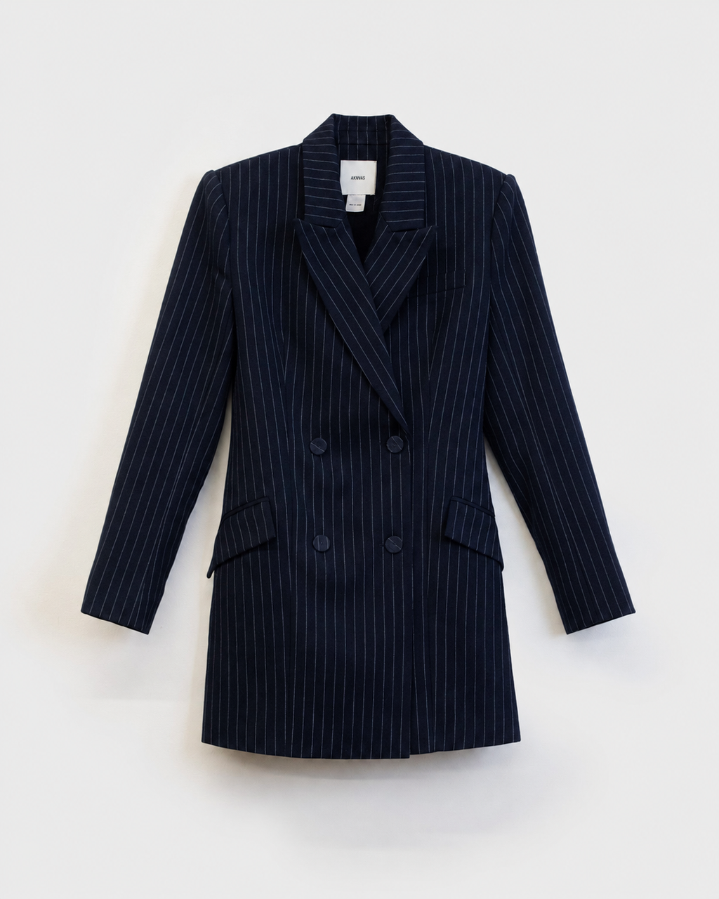 The Zoe blazer dress in navy pinstripe