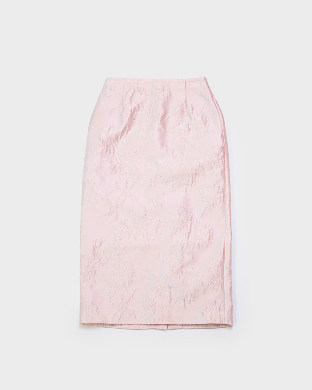 The Clarissa pencil skirt in pale pink brocade