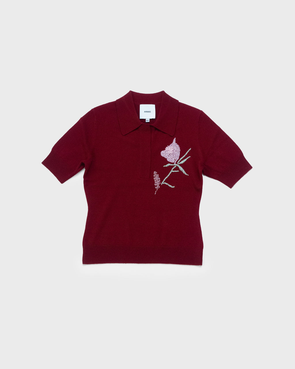 The Ailey polo in burgundy cashmere wool