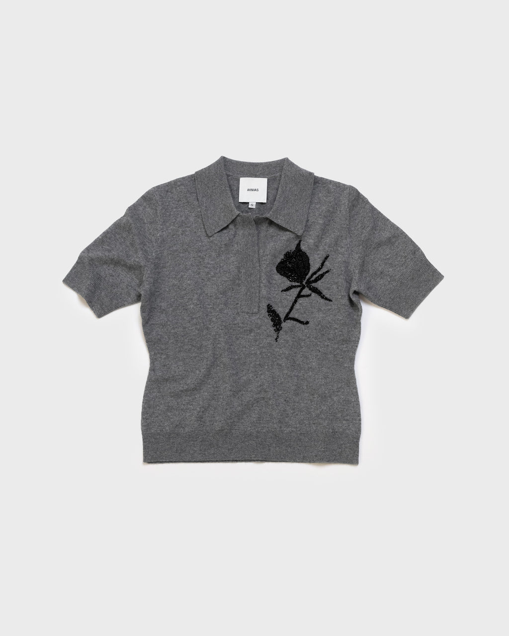 The Ailey polo in grey cashmere wool
