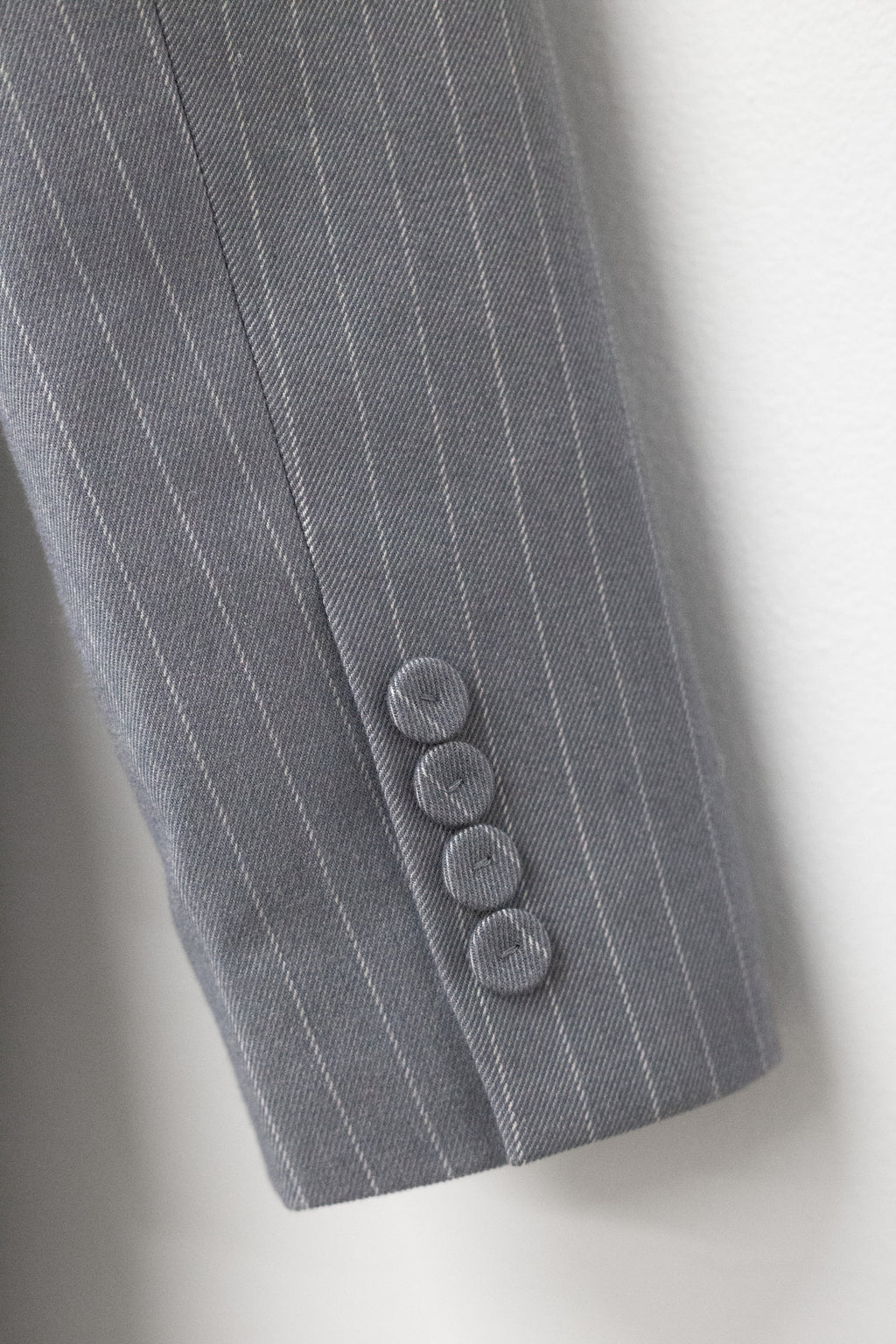 The Zoe blazer dress in grey pinstripe