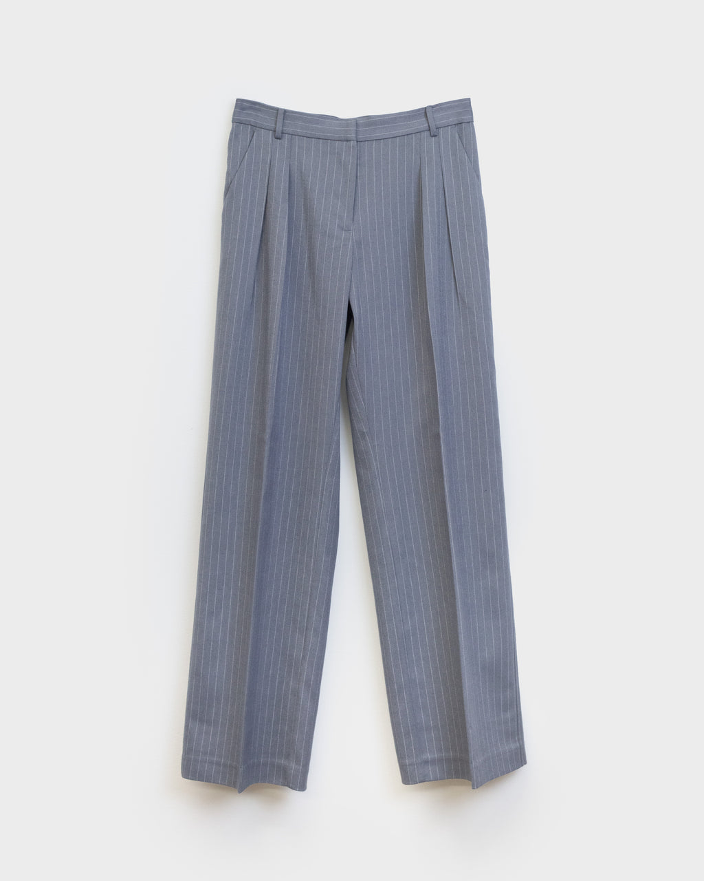 The Rune trousers in grey pinstripe