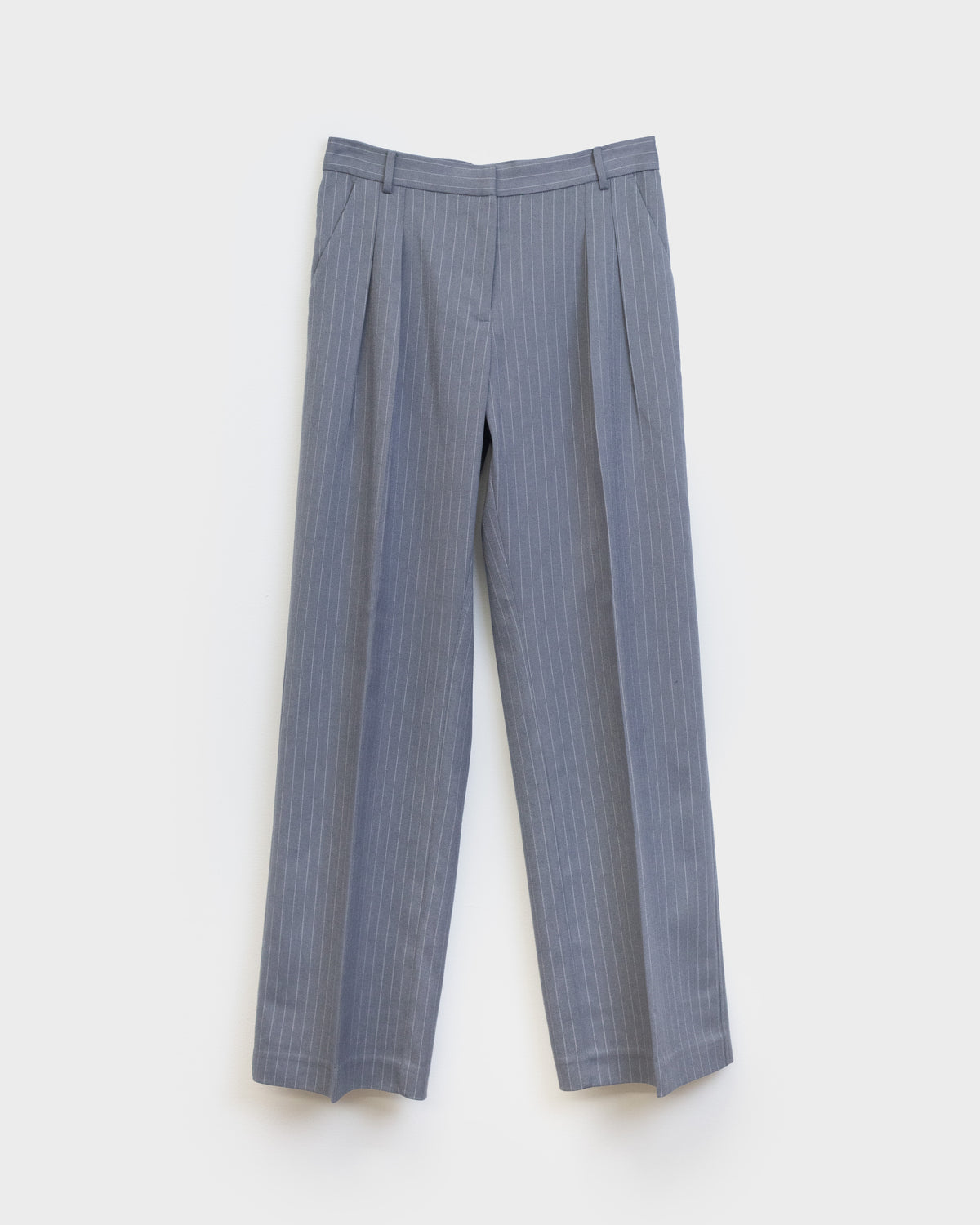 The Rune trousers in grey pinstripe